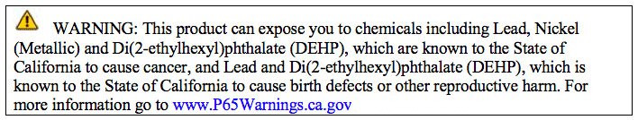 CA Prop 65 Label